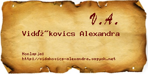 Vidákovics Alexandra névjegykártya