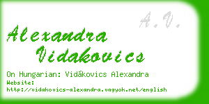 alexandra vidakovics business card